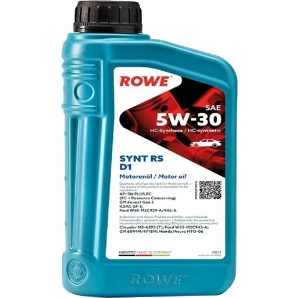 Масло моторное «ROWE» Hightec Synt RS D1 SAE 5W-30, 20212-0010-99, 1 л