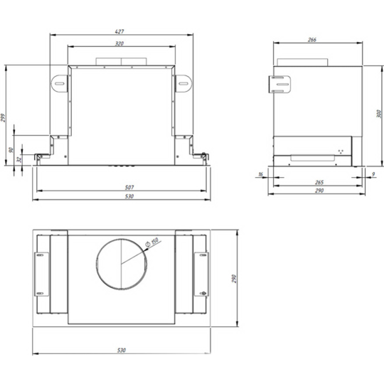 Вытяжка скрытая «Akpo» Neva Glass 60 WK-10, черный/нержавеющая сталь