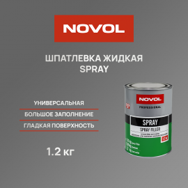 Шпатлевка распыляемая NOVOL SPRAY - 1.2 кг