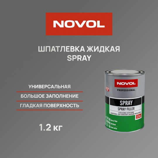 Шпатлевка распыляемая NOVOL SPRAY - 1.2 кг