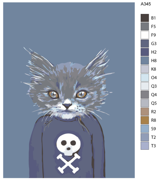 Картина по номерам SLAVINA Кот в свитере с черепом A345 (30 x 40 см)
