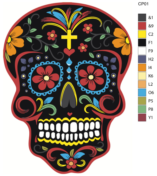 Картина по номерам SLAVINA Мексиканский череп CP01 (30 x 40 см)