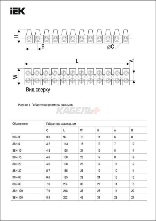 Зажим винтовой ЗВИ-3 н/г 1,0-2,5мм2 (2 шт/блистер) ИЭК