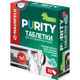 Таб­лет­ки для по­су­до­мо­еч­ных машин «Maunfeld» Purity ECO all in 1, 30 шт