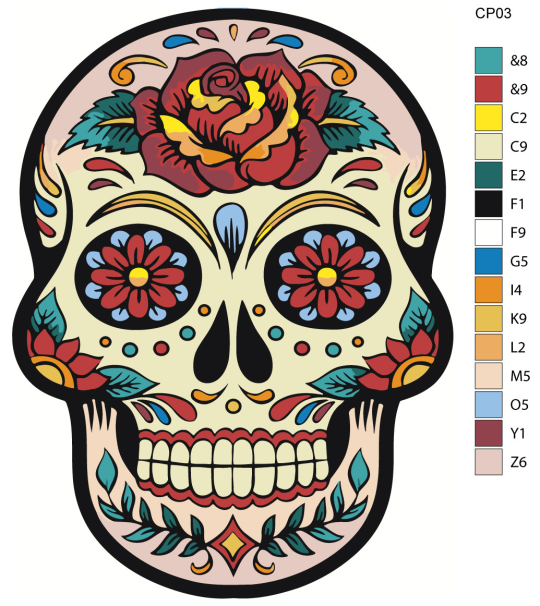 Картина по номерам SLAVINA Мексиканский череп CP03 (30 x 40 см)