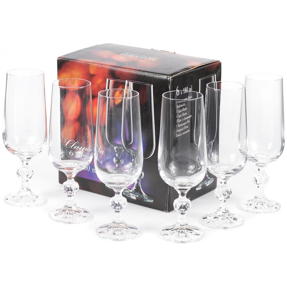 Набор бокалов для шампанского «Bohemia Crystal» Claudia, 40149/180, 6х180 мл