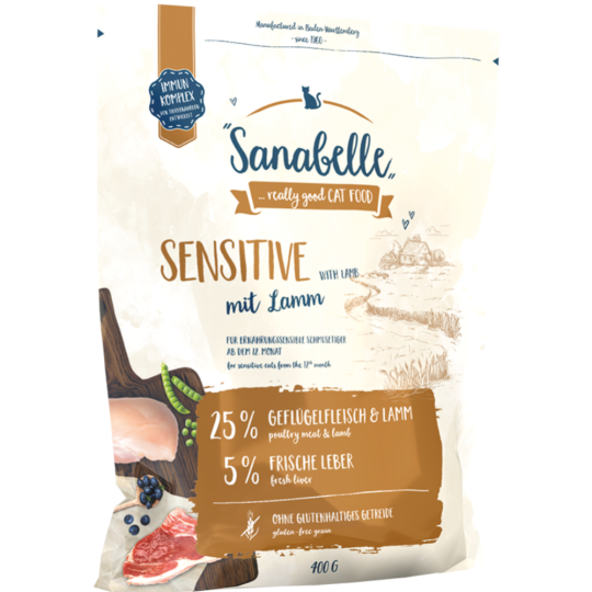 Корм для кошек «Sanabelle» Sensitive с ягненком, 400 г