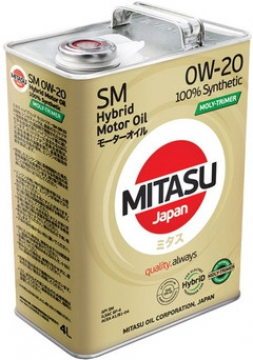Масло моторное синтетическое MITASU MJ-M02-4  MOLY-TRiMER HYBRID 0W-20, 4л