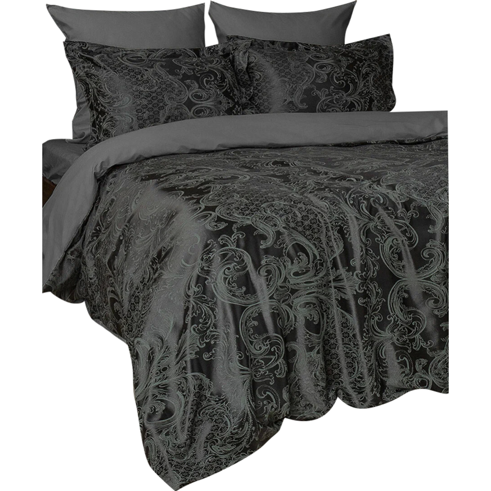 Комплект постельного белья «Buenas Noches» Сатин Жаккард Gusto 2-спальный, 25213, черный/серый