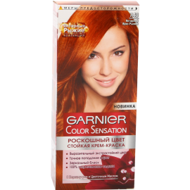 Крем-краска для волос «Garnier» Color Sensation, тон 7.40, янтарные рыжие