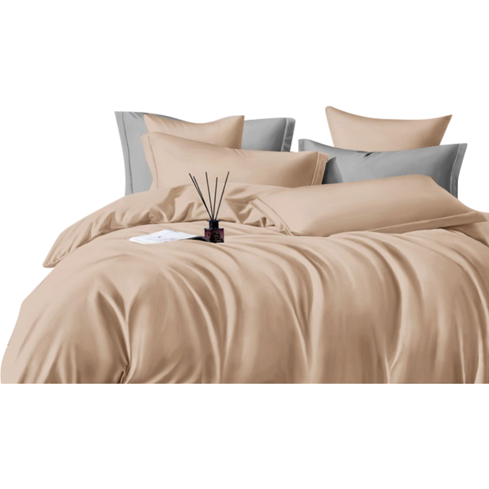 Комплект постельного белья «Luxor» №14-1213 TPG 2.0 с европростыней, поджаренный миндаль, сатин