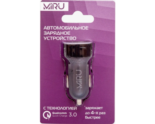 Автомобильное зарядное Miru 5031 18 вт, черное