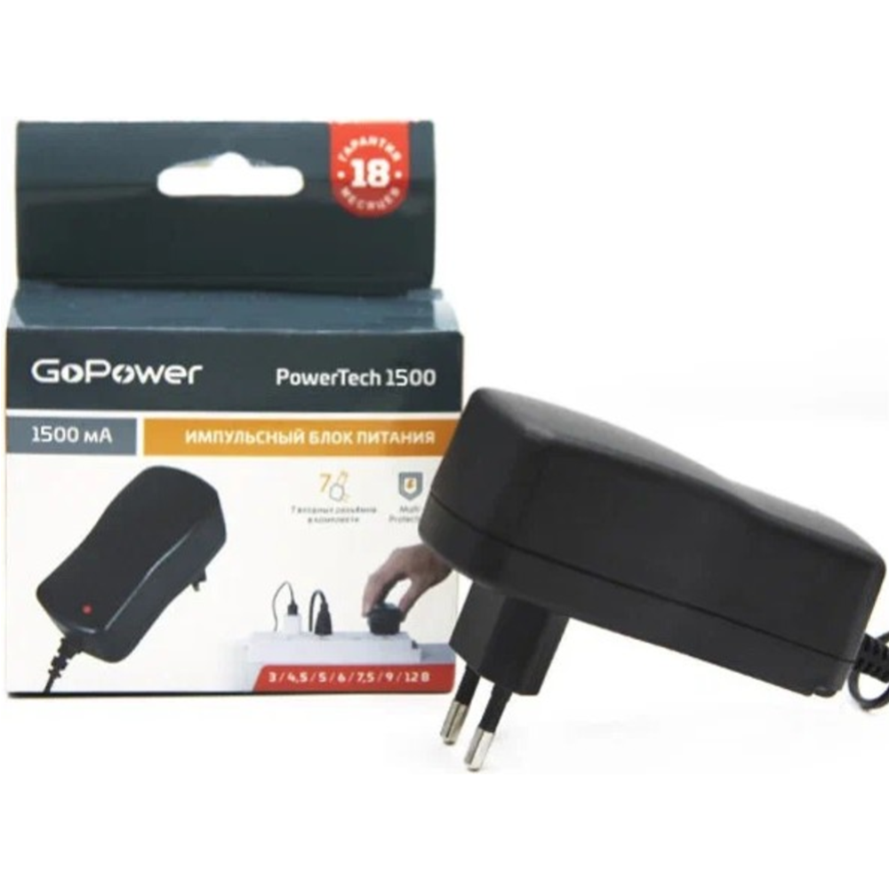 Блок питания «GoPower» PowerTech 1500, 00-00015336, универсальный импульсный