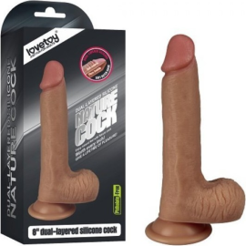 Фаллоимитатор «LoveToy» Dual layered Liquid Silicone Nature Cock, LV4005 Flesh, 21 см