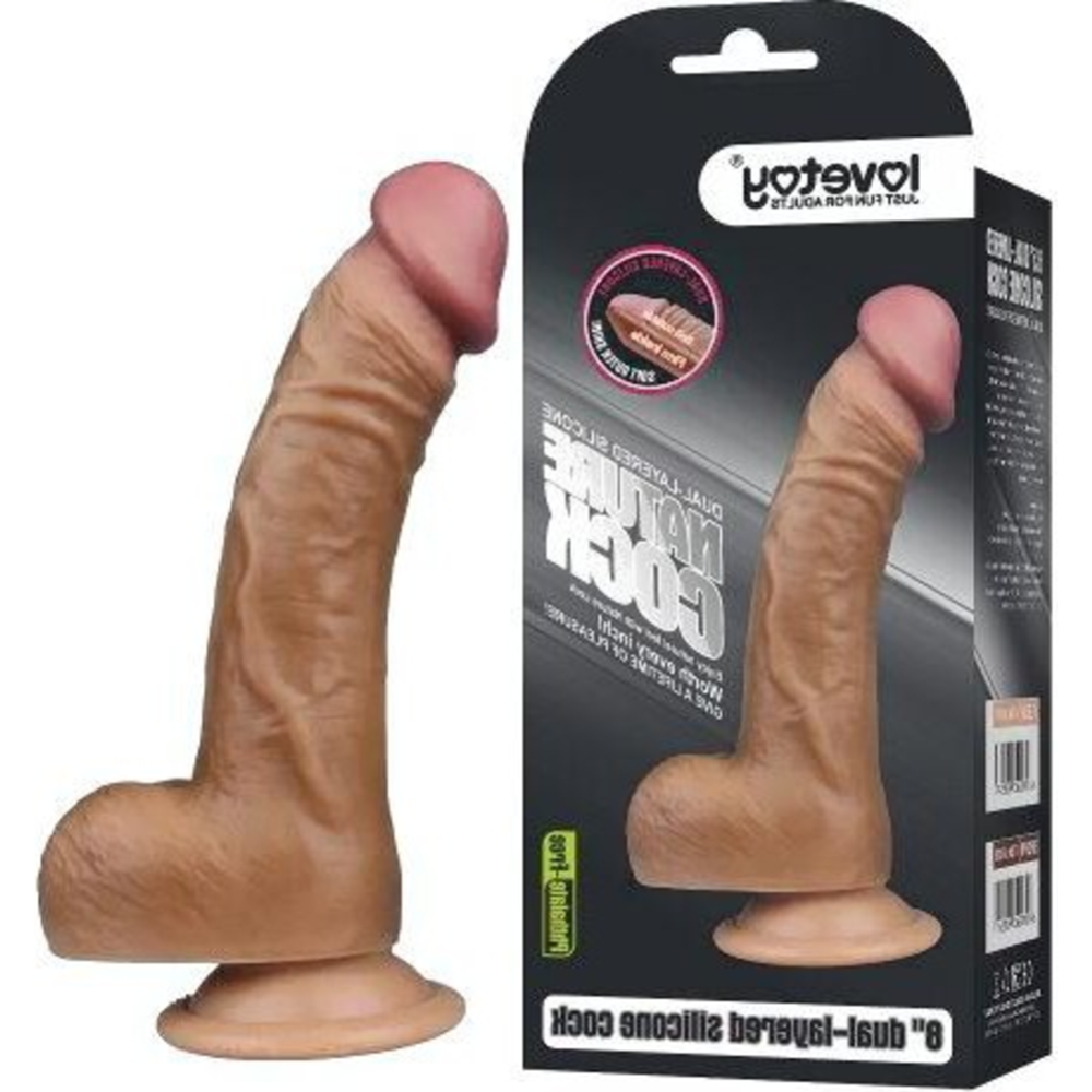 Картинка товара Фаллоимитатор «LoveToy» Dual-Layered Silicone Dildo, LV4004 Flesh, 22 см