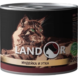 Корм для котят «Landor» 4250008, индейка с уткой, 0.2 кг