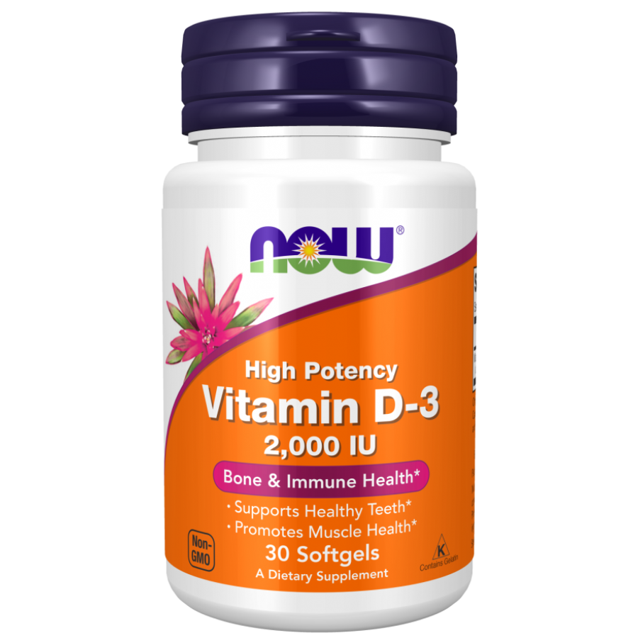 Витамин D-3 Now Foods Vitamin D-3 2000 IU, 30 капс.