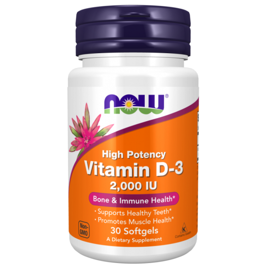 Витамин D-3 Now Foods Vitamin D-3 2000 IU, 30 капс.