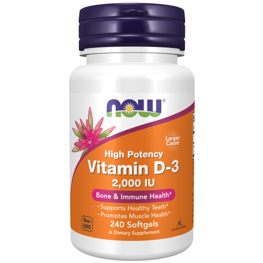 Витамин D-3 Now Foods Vitamin D-3 2000 IU, 240 капс.