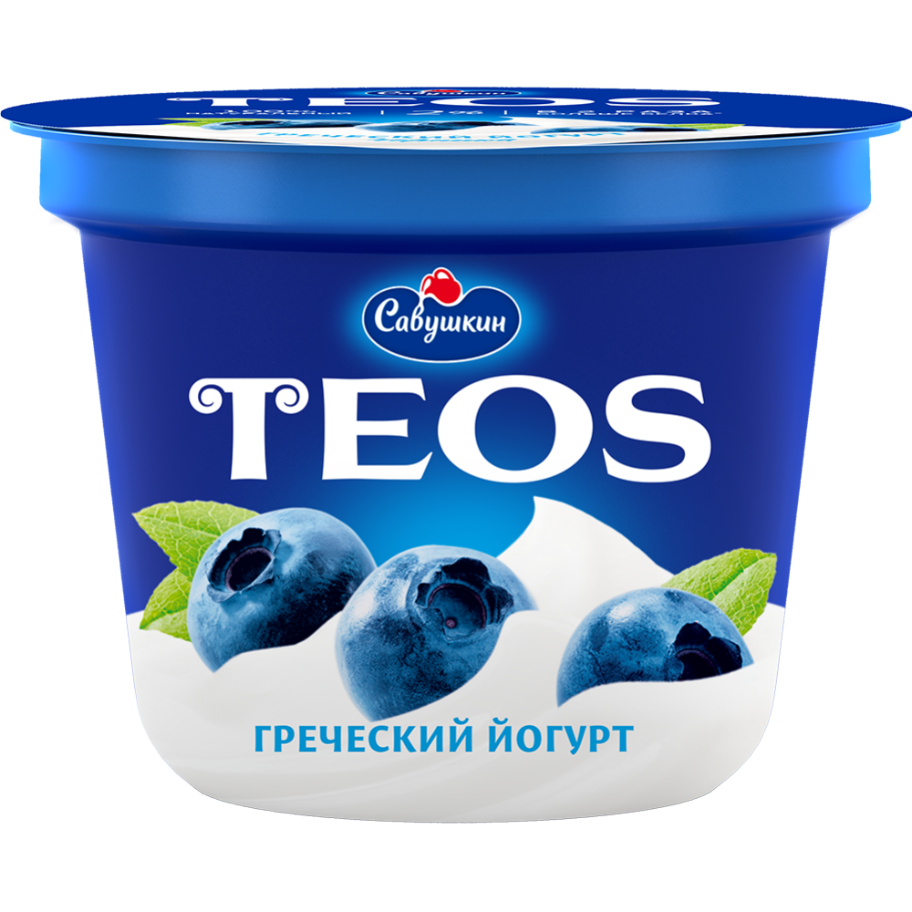 Йогурт гре­че­ский «Teos» с чер­ни­кой, 2.0%, 250 г