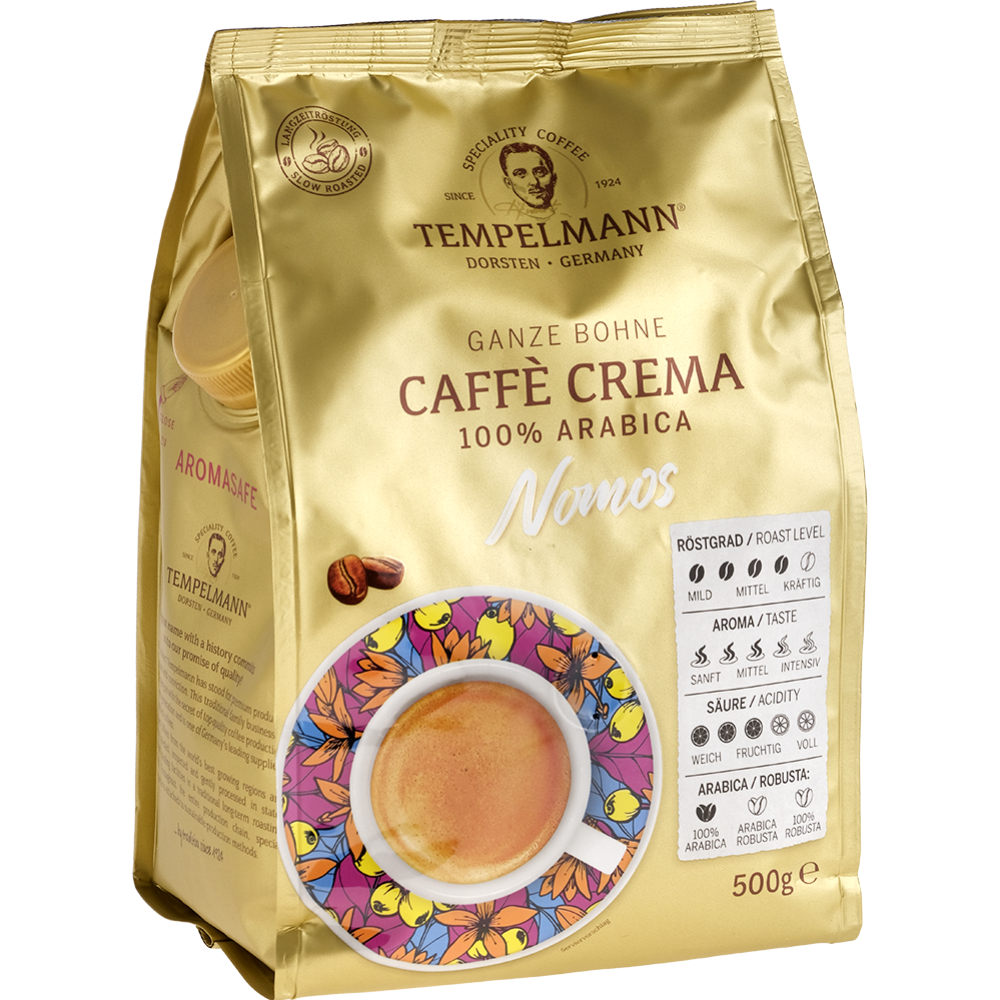 Кофе в зернах «Tempelmann» Nomos Caffe Crema, 500 г #0