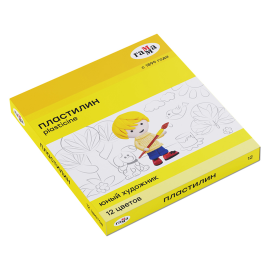 Пластилин Гамма "Юный художник" NEW, 12 цветов, 168г, со стеком, картон. упаковка, 280045