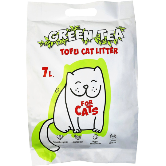 Наполнитель для туалета «For Cats» Tofu Natural, зеленый чай, 7 л