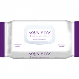 Сал­фет­ки влаж­ные дет­ские «Aqua Viva» (4 ком­по­нен­та), 48 шт