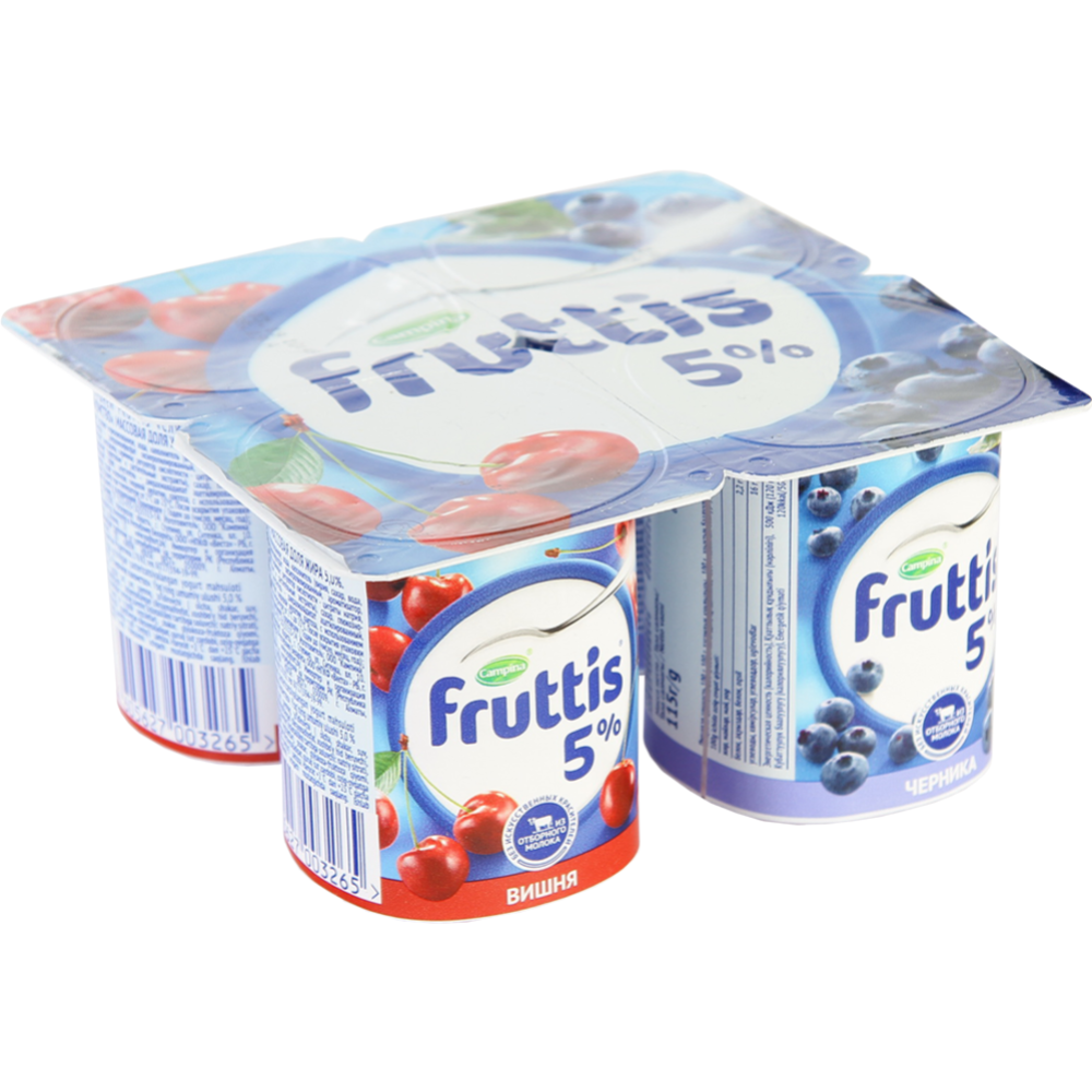 Уп. Йогуртный продукт «Fruttis» вишня-черника 5%, 24х115 г