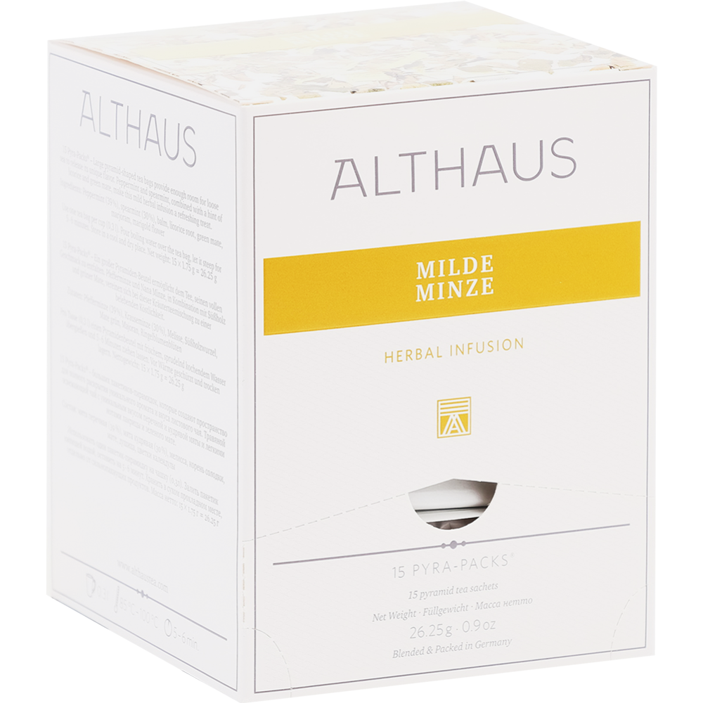 Чай травяной «Althaus» Pyra Pack, нежная мята, 15 пакетиков
