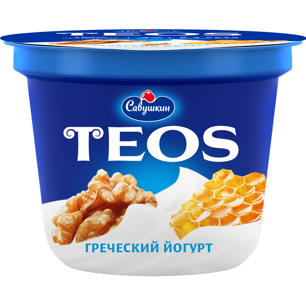 Йогурт гре­че­ский «Teos» грец­кий орех и мед, 2%, 250 г
