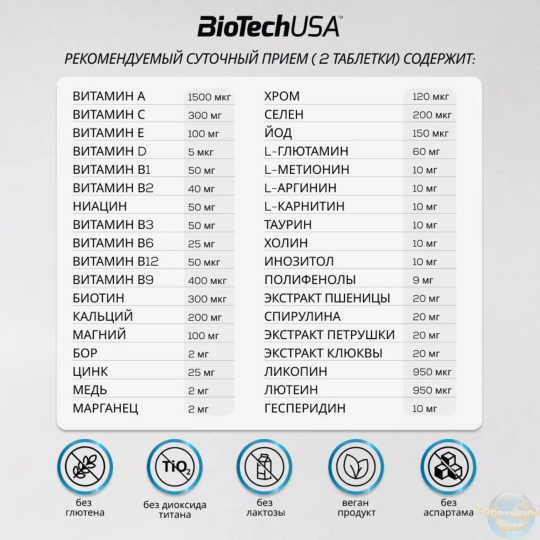 MULTIVITAMIN FOR MEN 60 TAB, BIOTECH USA