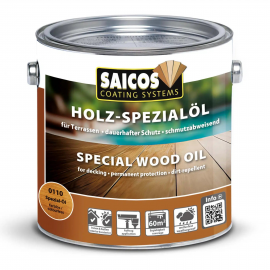 Масло для террас и садовой мебели Saicos Holz-Spezialol, 0123 серый 0,75л.