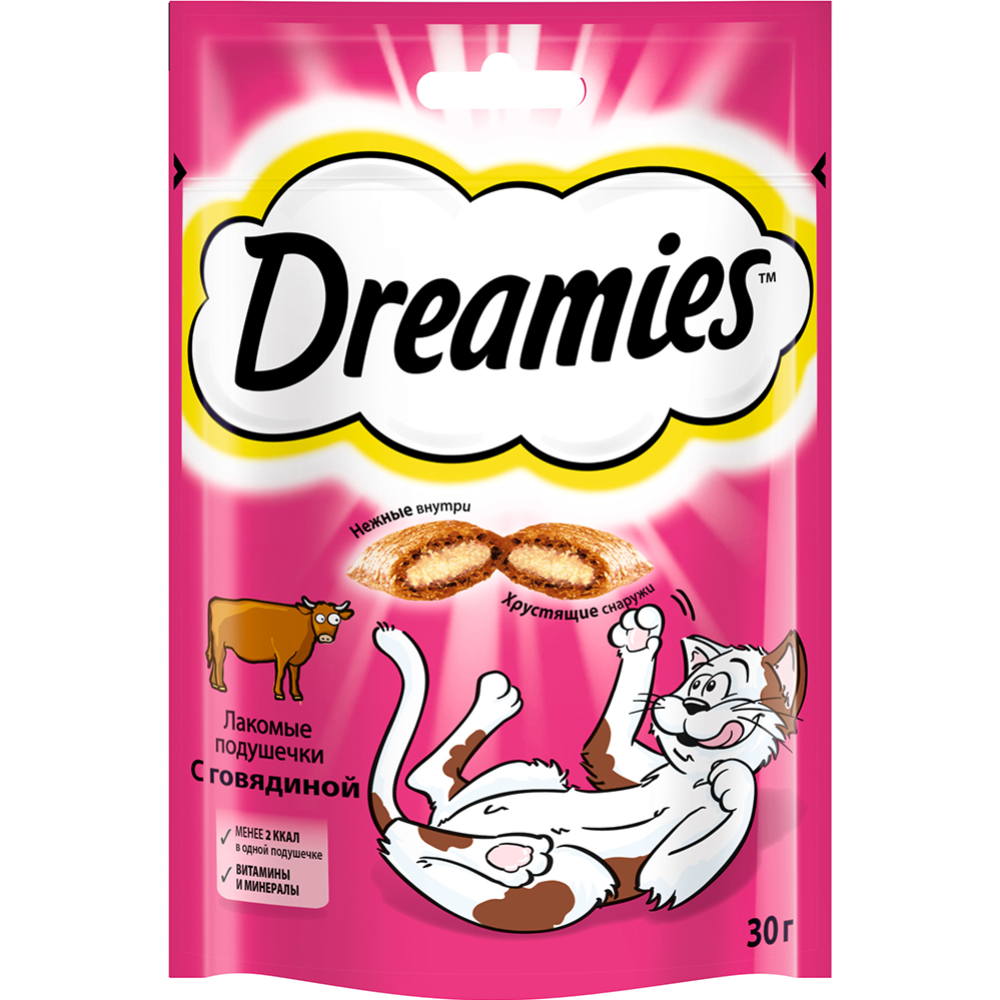 Лакомство для кошек «Dreamies» с говядиной, 30 г