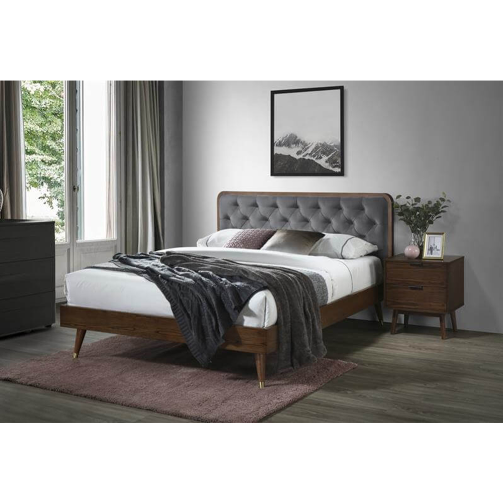 Кровать «Halmar» Cassidy, 160, серый/орех