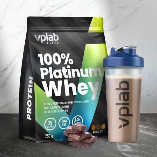 Сывороточный протеин VPlab 100% Platinum Whey, 750г, шоколад