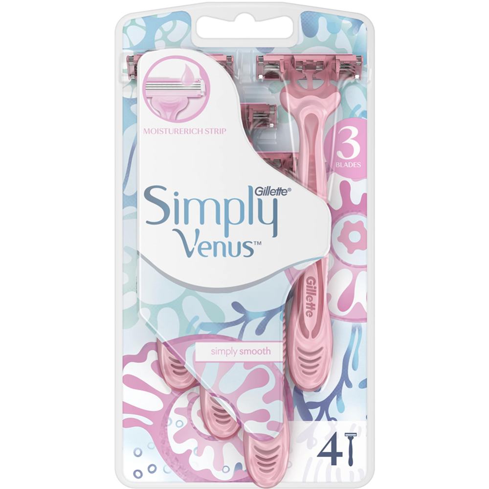 Бритвы одноразовые «Gillette» simply Venus 3, 4 шт