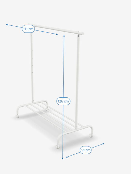 Вешалка напольная для одежды на колесиках Ригга