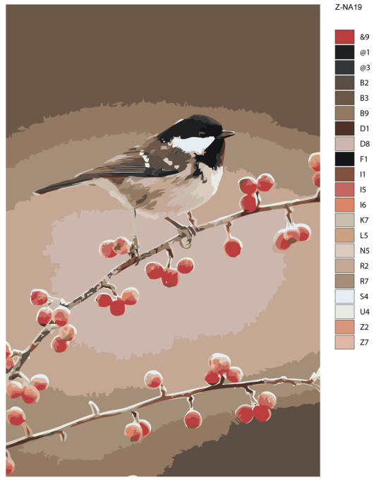 Картина по номерам SLAVINA Синица на ветке Z-NA19 (40 x 60 см)