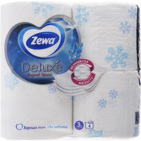 Туа­лет­ная бумага «Zewa» Deluxe, трех­слой­ная, 4 рулона