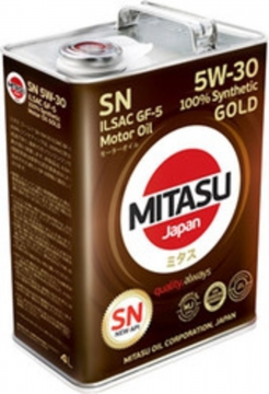 Масло моторное синтетическое MITASU MJ-101-4  GOLD 5W-30, 4л