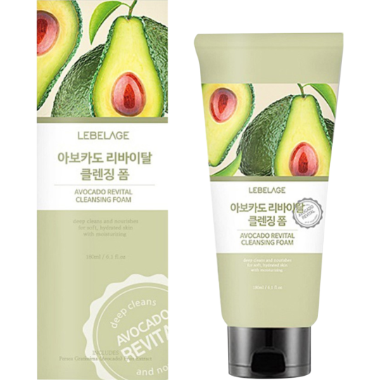 Пенка для умывания «Lebelage» Avocado Revital Cleansing, восстанавливающая, 777384, 180 мл