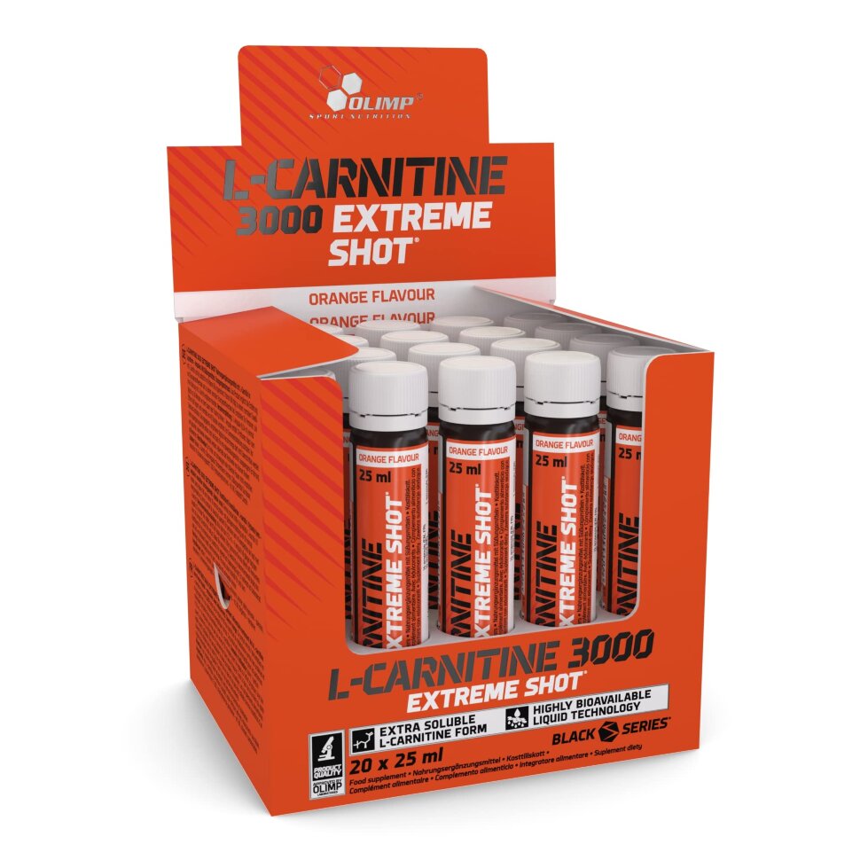 Л-Карнитин, Olimp L-Carnitine 3000 Extreme Shot (3000 mg), 25мл, апельсин