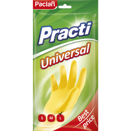 Перчатки резиновые «Practi.Universal» желтые, размер L.