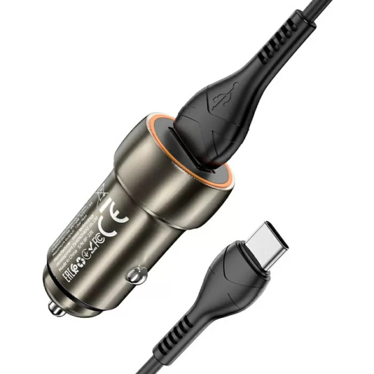 Автомобильное зарядное устройство HOCO Z46 USB-A 18W QC3.0 черный + кабель Type-C