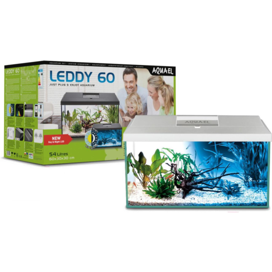 Аквариум «Aquael» Leddy Day & Night 60 белый, 60x30x30 см, 124287 54 л