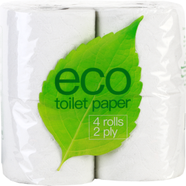 Бумага туалетная «Eco» двухслойная, 4 рулона
