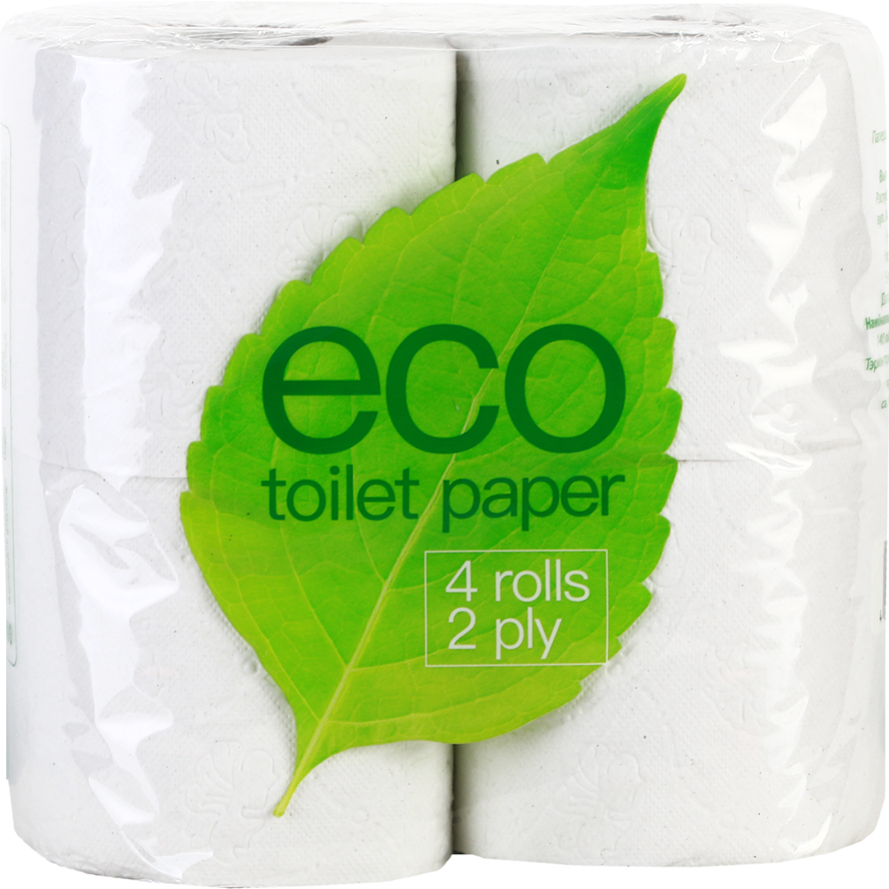 Бумага туалетная «Eco» двухслойная, 4 рулона