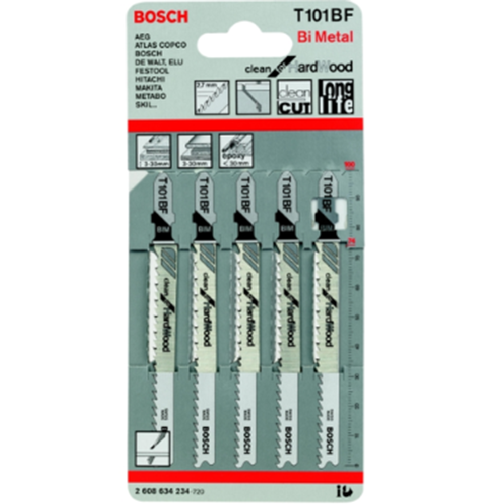 Набор пильных полотен «Bosch» T101BF, 2608634234, 5 шт