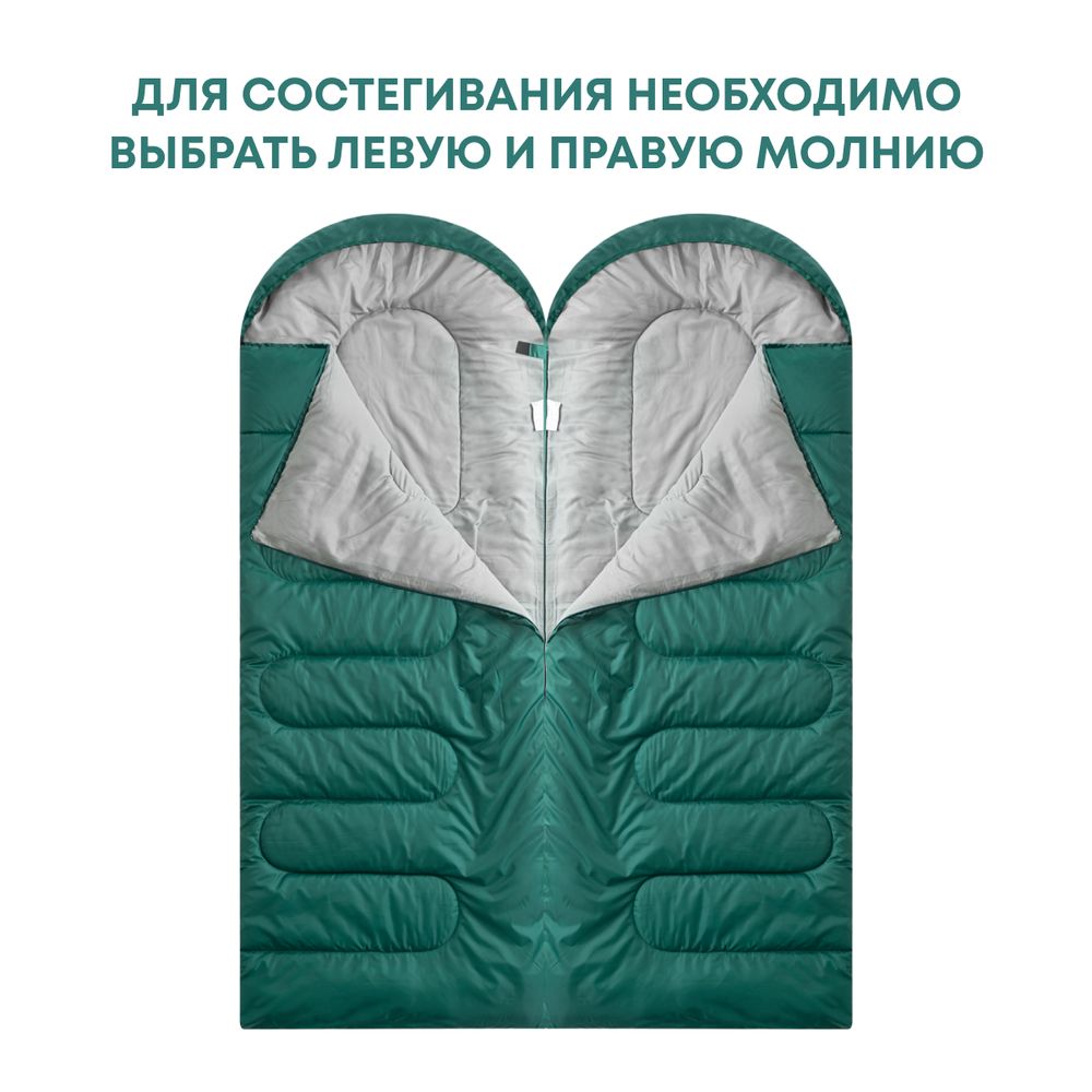 Спальный мешок RSP SLEEP 450 R RipStop 2024 зелёный (молния справа)